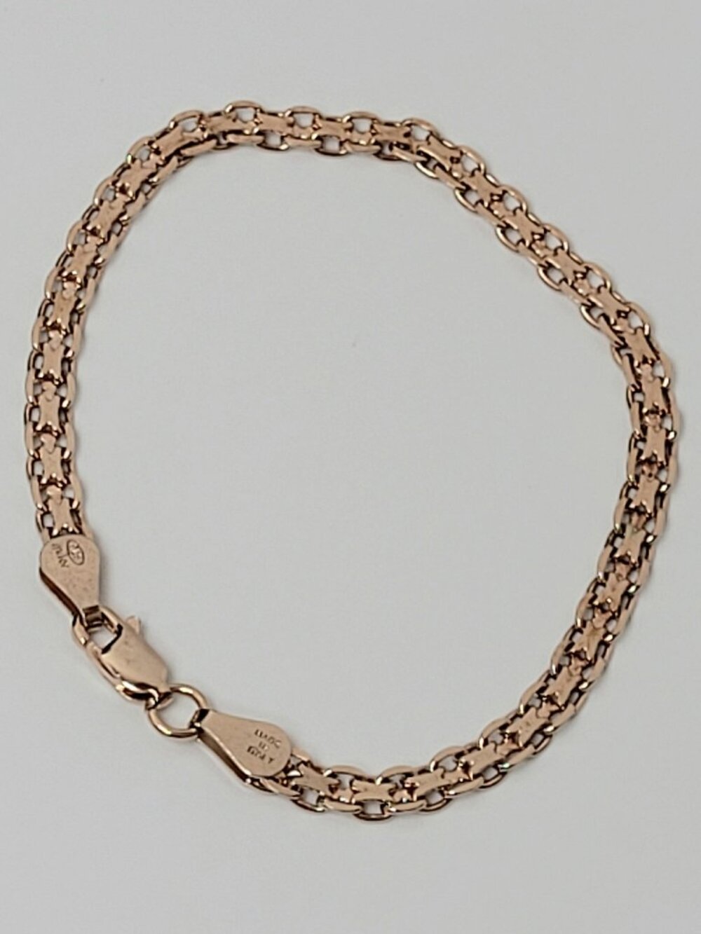 MILOR Gold Vermil Bismark Bracelet 925 Italy 7" Long